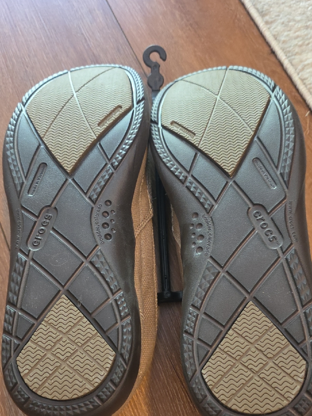 CROCS Men's Tan Slip-On Canvas Loafers - Picture 12 of 12